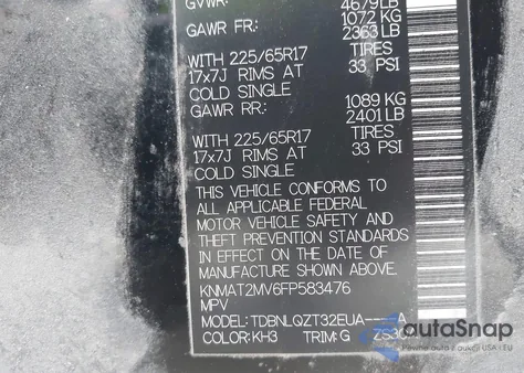 2015 Nissan Rogue Sv из США, поврежденный, VIN KNMAT2MV6FP583476